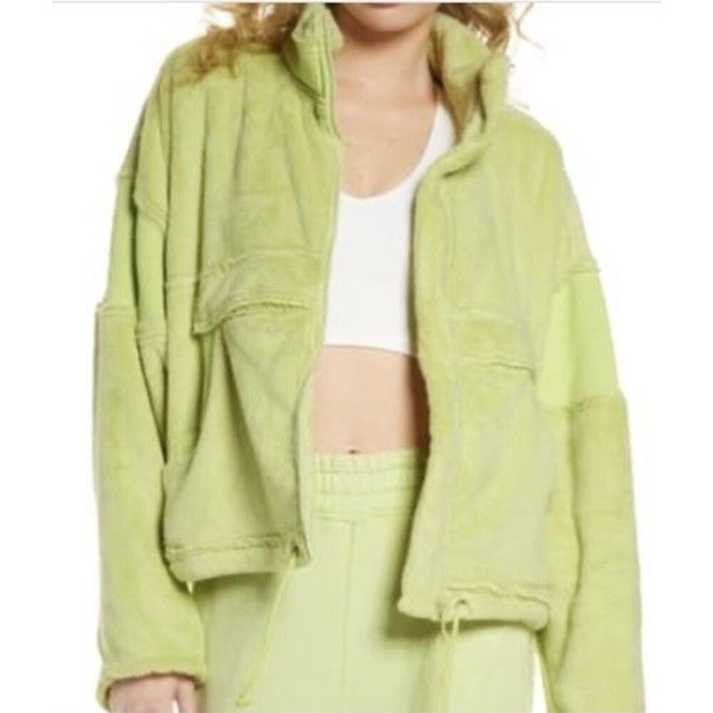 Free People Movement Nantucket Fleece Fullzip Jacket Celery Juice Sz XS